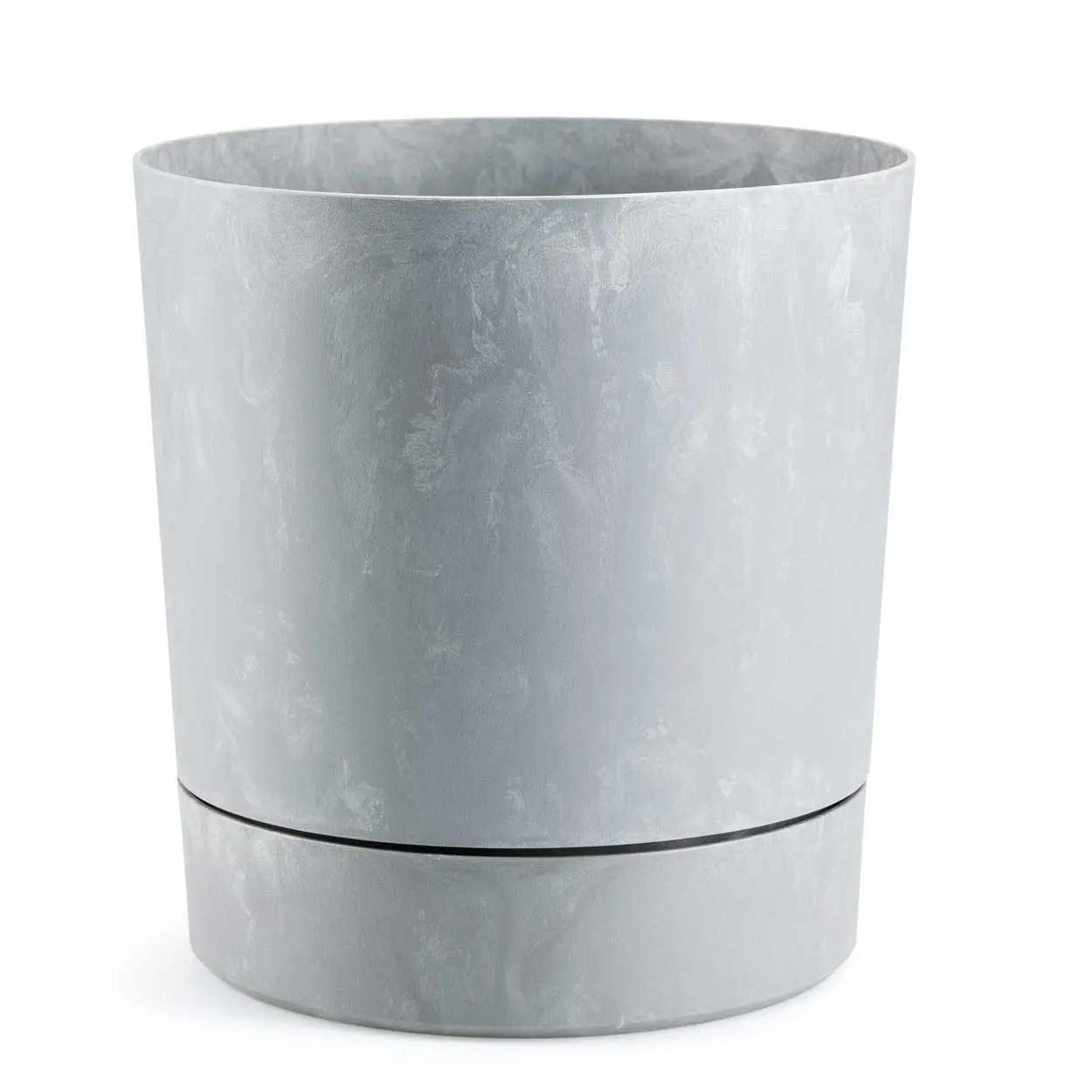 HowHomely Květináč s podmiskou AZALEA 22,5 cm šedý beton