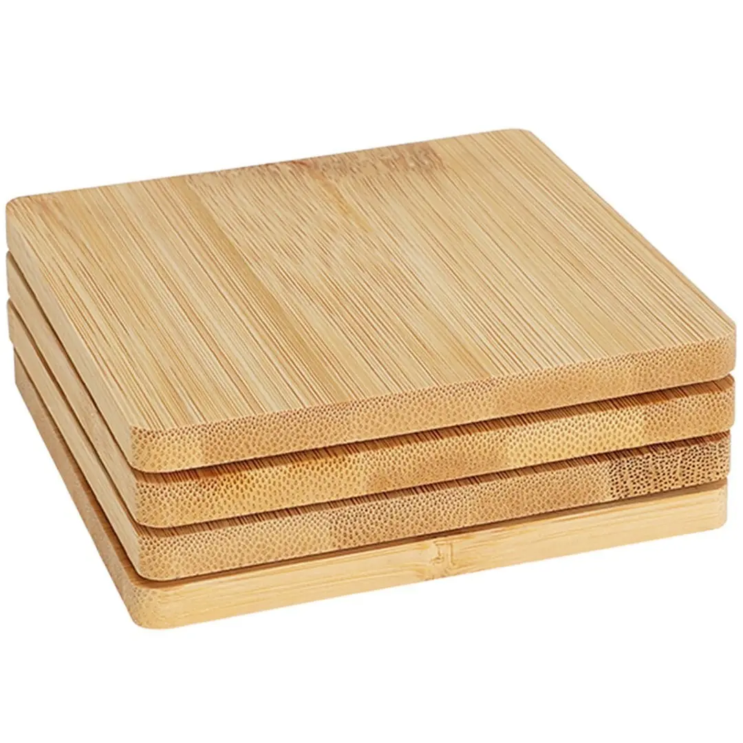 Excellent Houseware Sada 4 ks bambusových podtácků BIMBOO hnědá