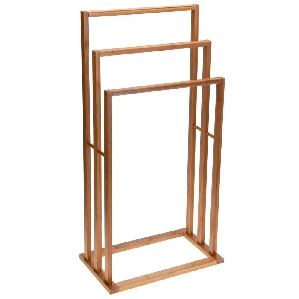 Bathroom Solutions Koupelnový věšák na ručníky BAMBOO, 3 ramenný hnědý 784300080