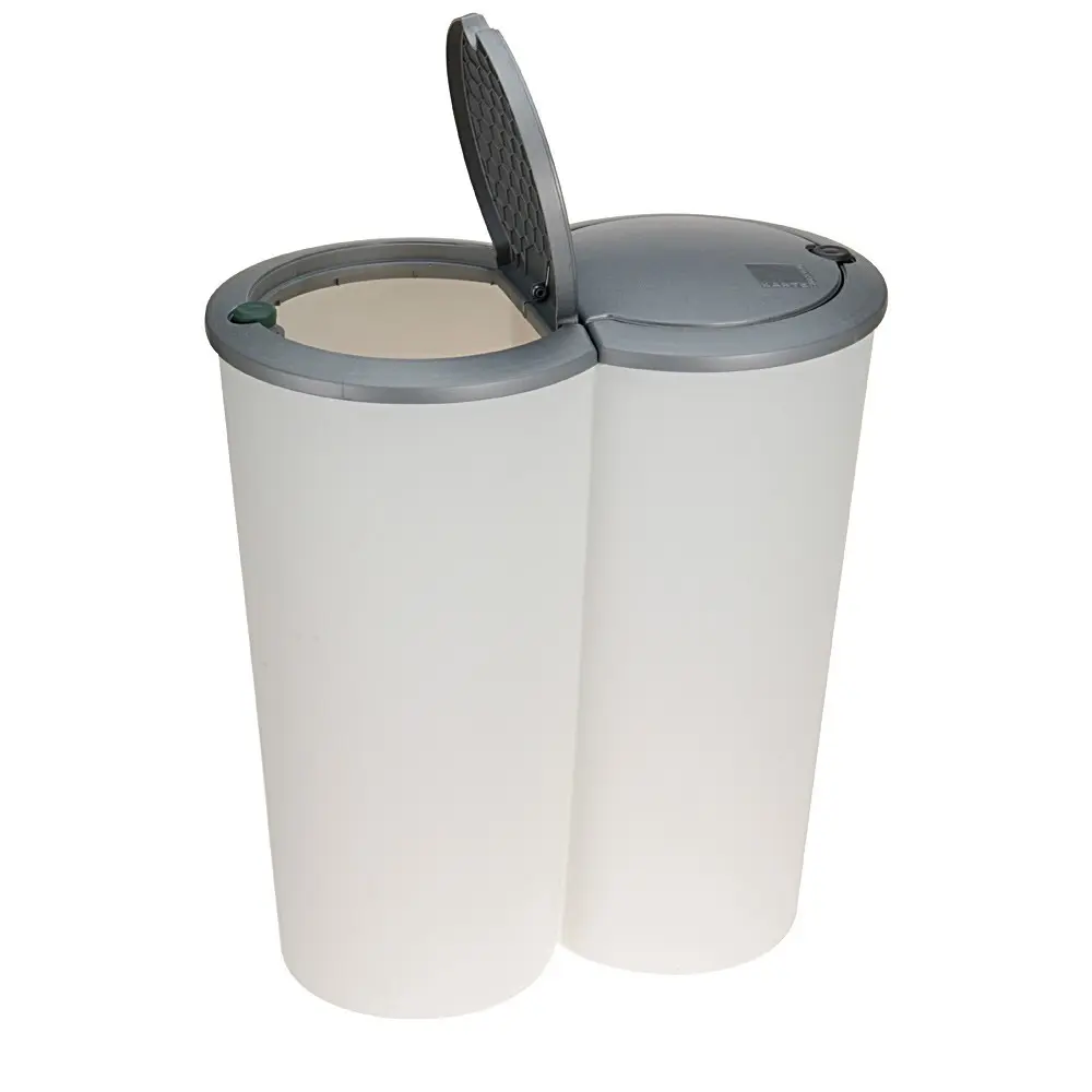 H&S Decoration Odpadkový koš Matteo 2x25 L bílo-šedý
