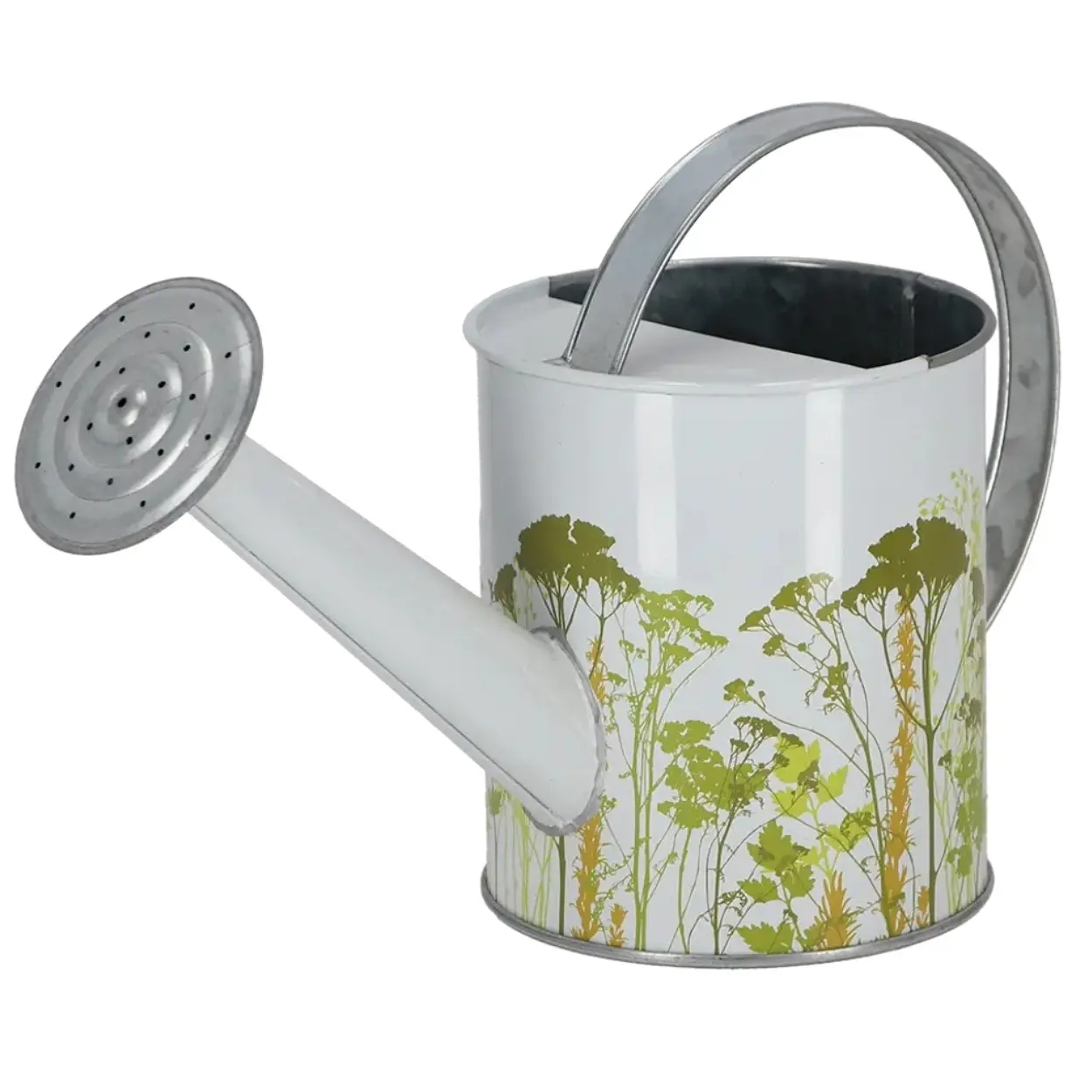 Esschert Design Zahradní kovová konev HERB bílá/zelená