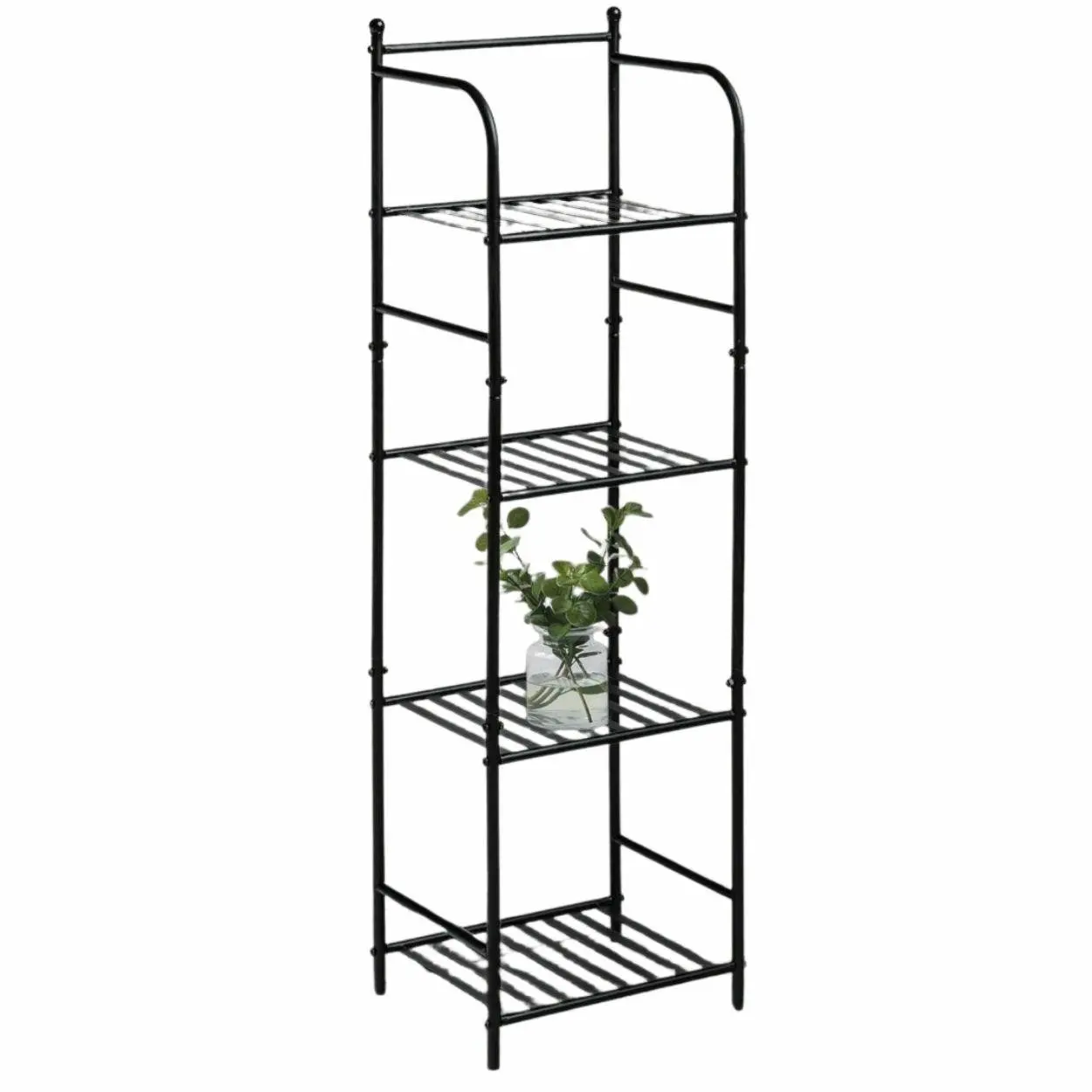 HowHomely Kovový koupelnový regál Mowy 115 cm černý