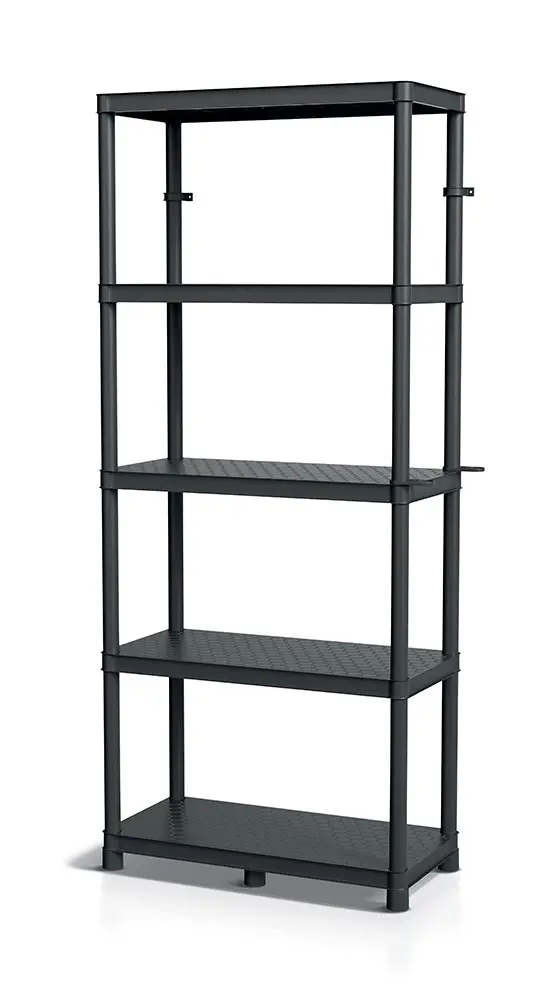 Prosperplast Plastový dílenský regál Stacker 74x172,5 cm černý
