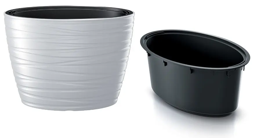 Prosperplast Květináč oválný s vkladem Maxe bílý 58,5cm