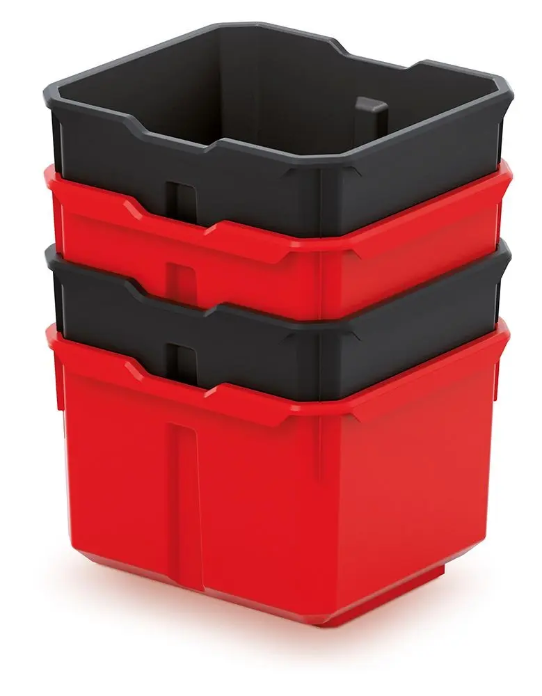 Kistenberg Sada 4 plastových boxů na nářadí X BLOCK BOX 157x140x210 černé/červené