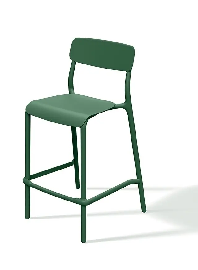 Prosperplast Zahradní vysoká barová židle Rimos 52x54,5x107,5 cm tmavě zelená
