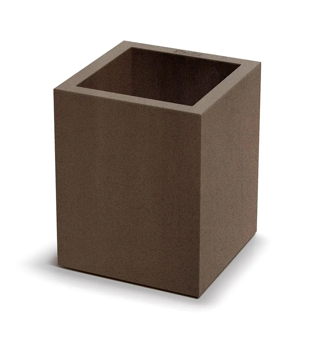 Prosperplast Plastový květináč CUBLASO SQUARE MIDL 29 cm hnědý