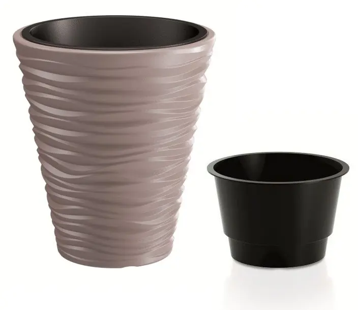 Prosperplast Květináč Small Sand s vložením světle hnědý, varianta