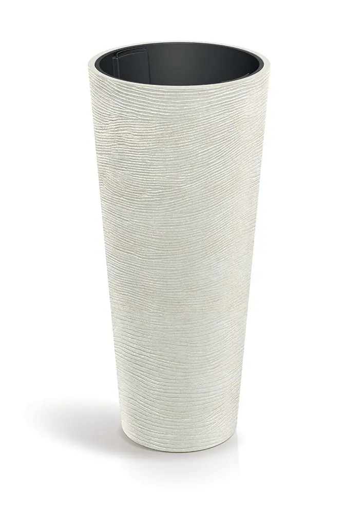 Prosperplast Plastový květináč TUBRAN ROUND SLIM pískový, varianta