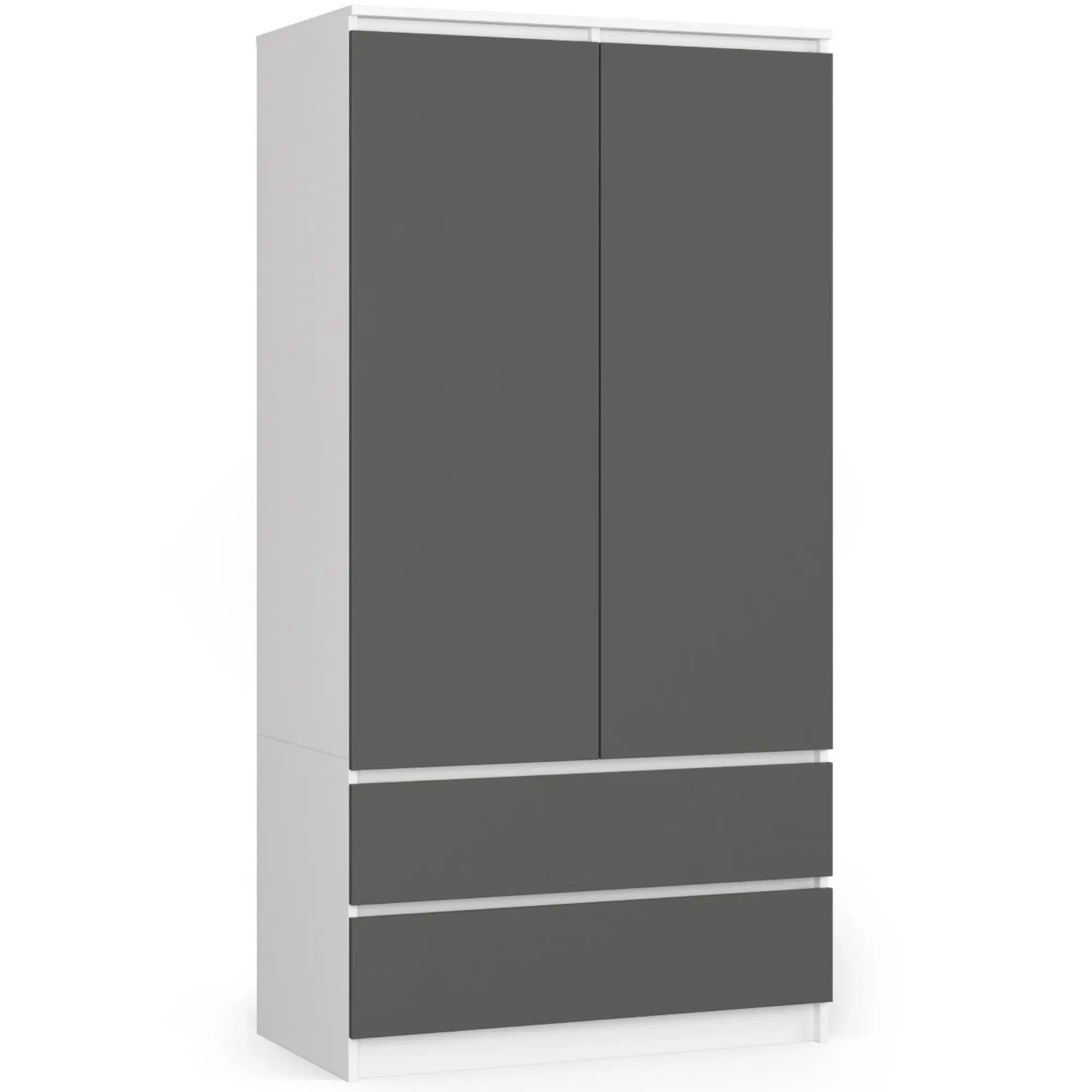 Ak furniture Šatní skříň Star 90 cm bílá/grafitově šedá