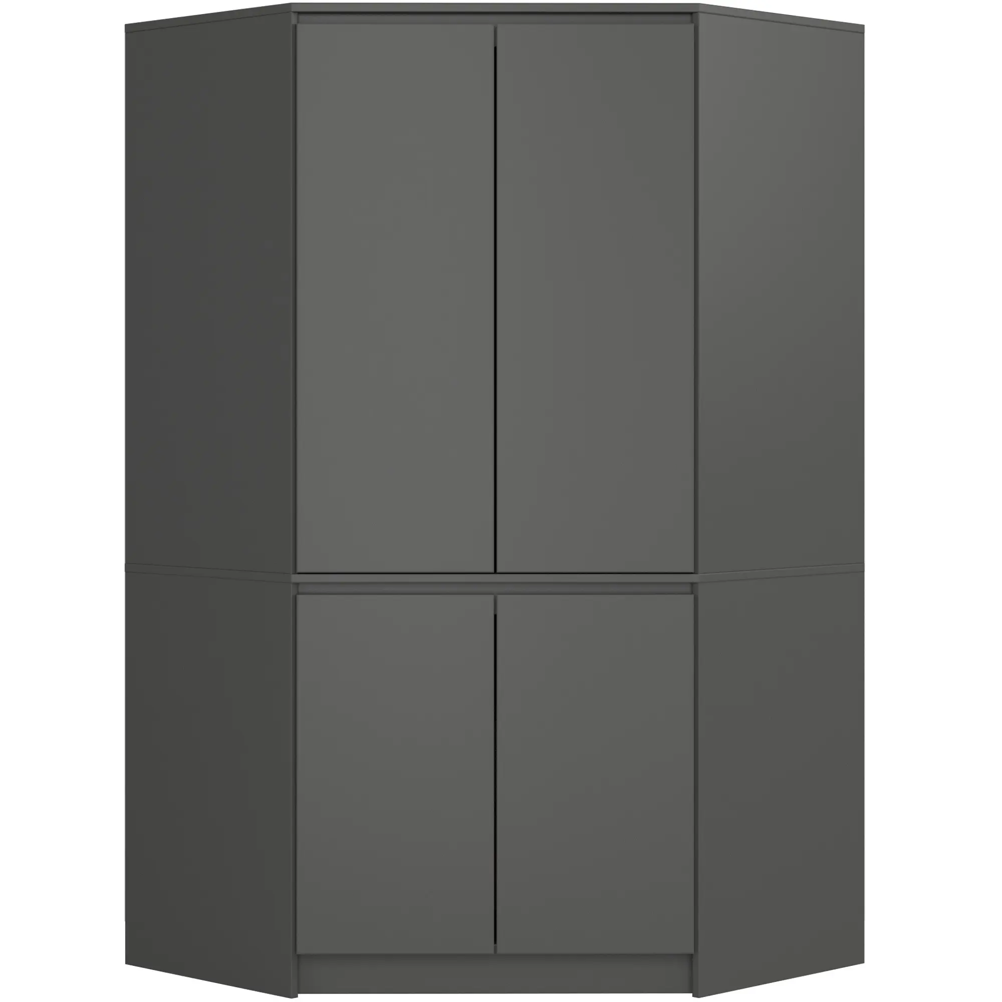 Ak furniture Rohová šatní skříň CLP 100 cm 4D grafitově šedá