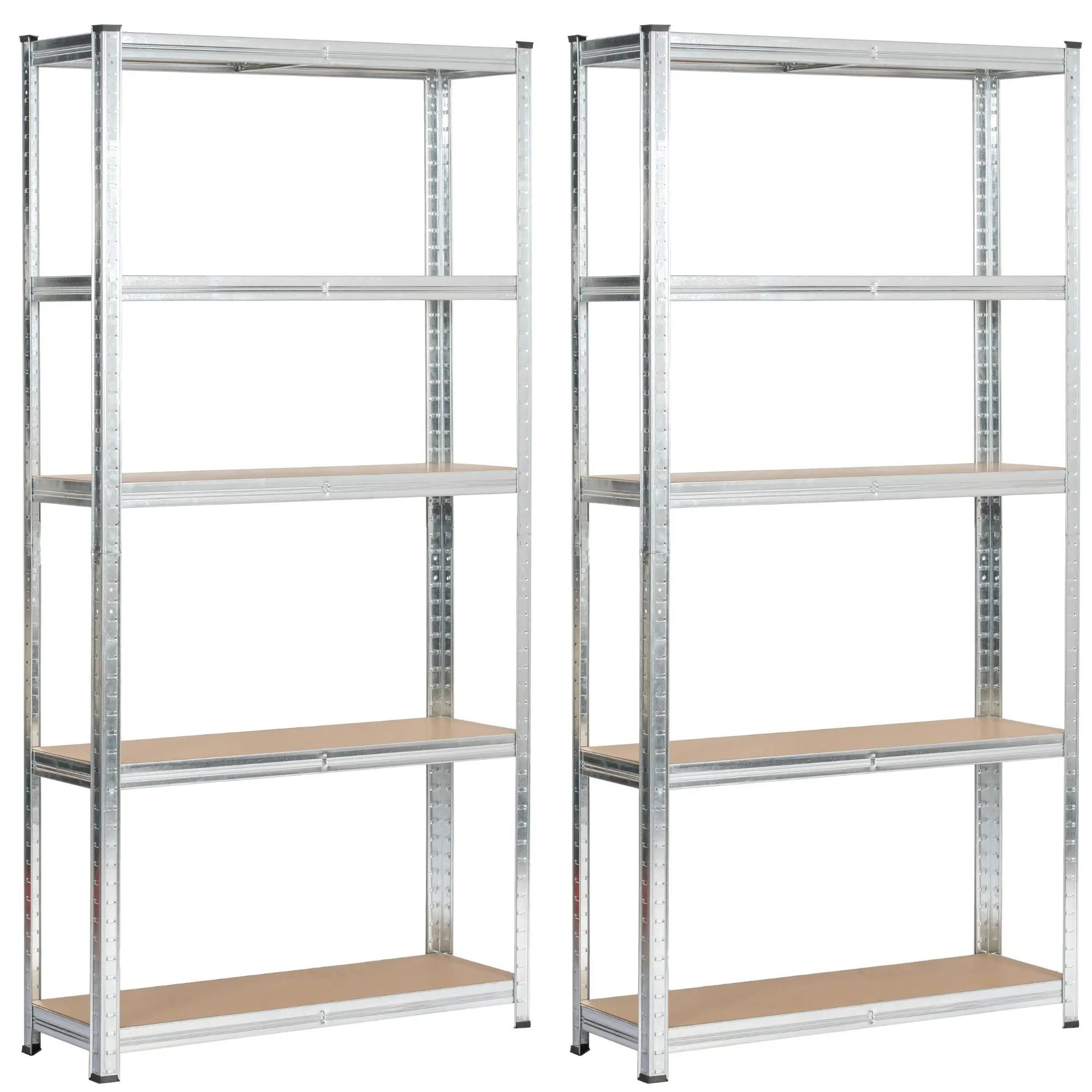 Ak furniture Sada 2 ks kovových regálů REGMET 90x30x180 cm stříbrná
