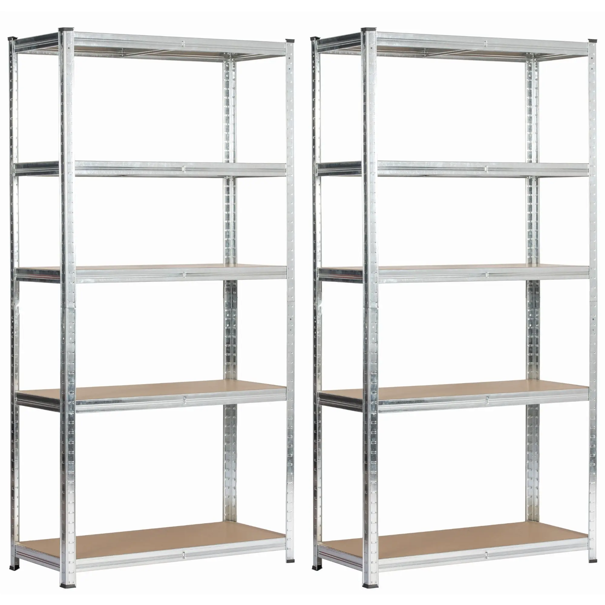 Ak furniture Sada 2 ks kovových regálů REGMET 90x40x180 cm stříbrná