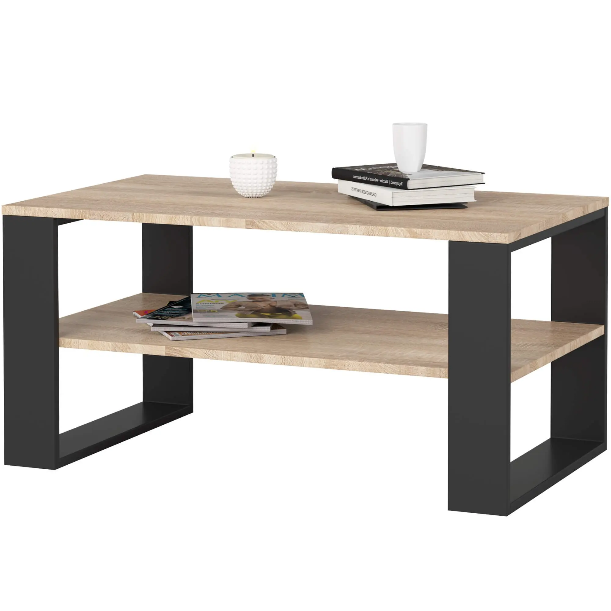 Ak furniture Konferenční stolek DOMI II dub sonoma/černý
