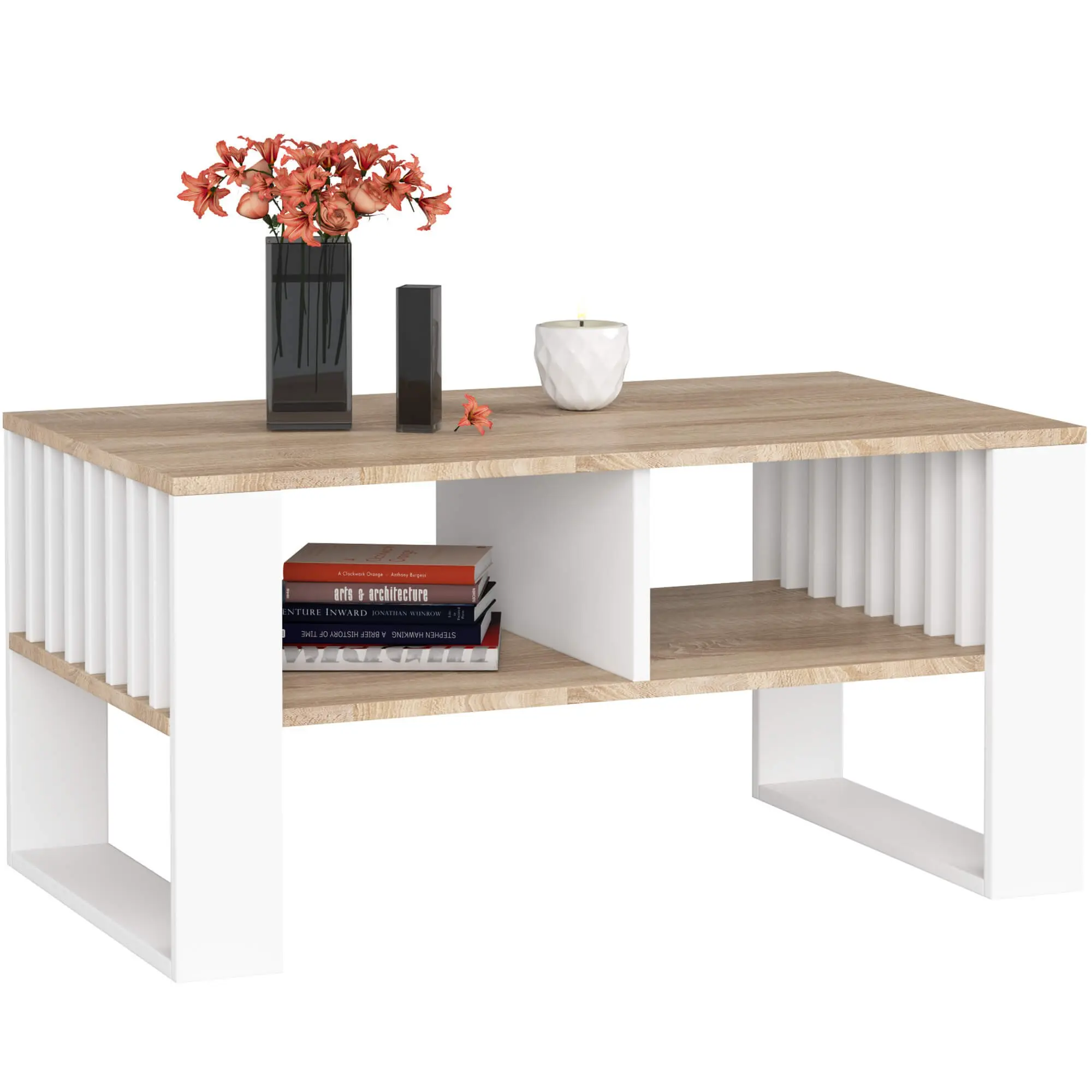 Ak furniture Konferenční stolek Rockford dub sonoma/bílý