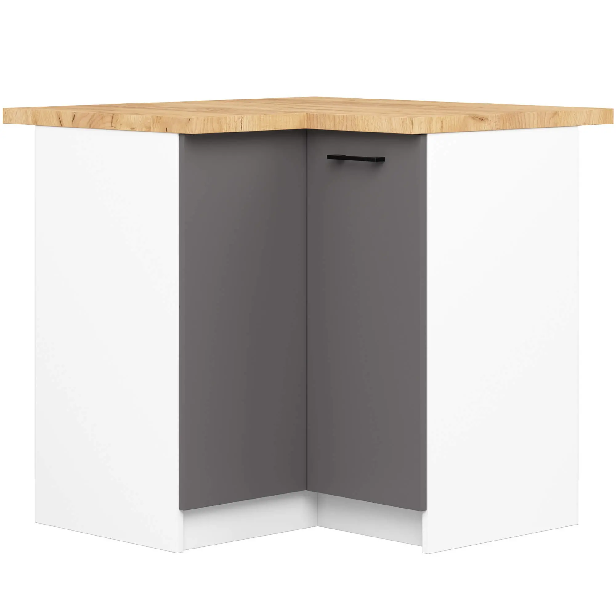 Ak furniture Kuchyňská rohová skříňka Olivie S 90 cm bílá/grafitově šedá mat