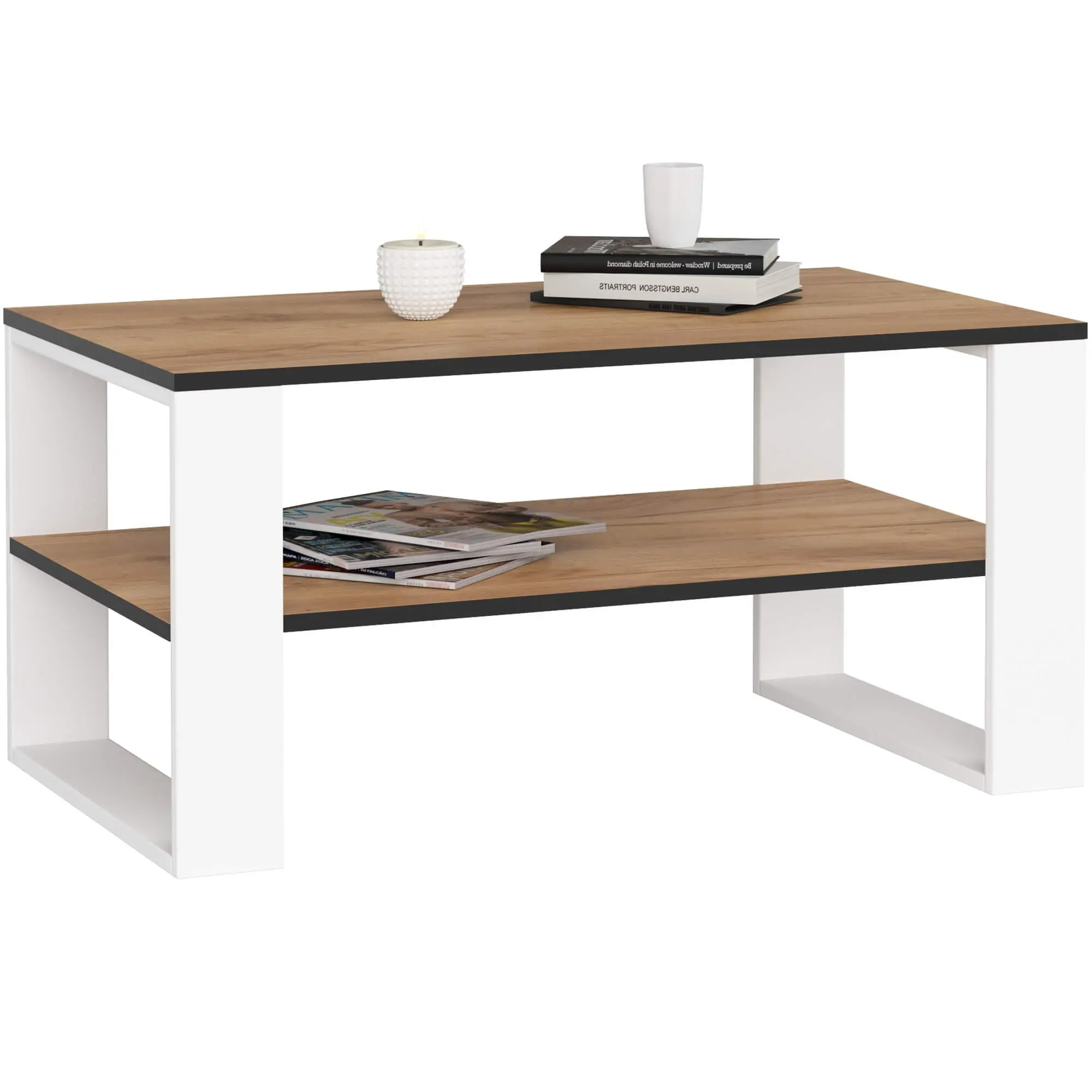 Ak furniture Konferenční stolek DOMI II dub craft/bílý