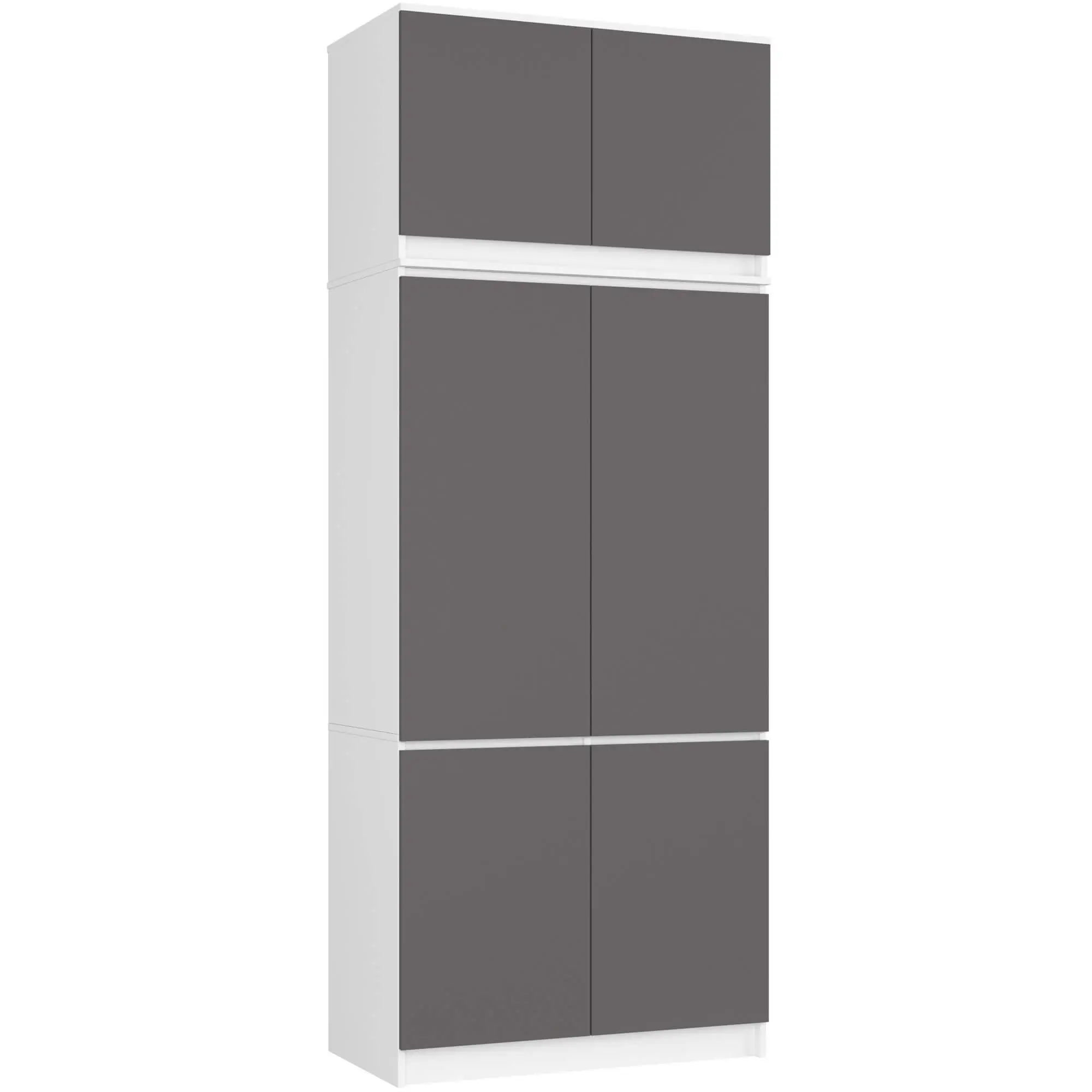 Ak furniture Šatní skříň s nástavcem Star 02 90 cm bílá/grafit