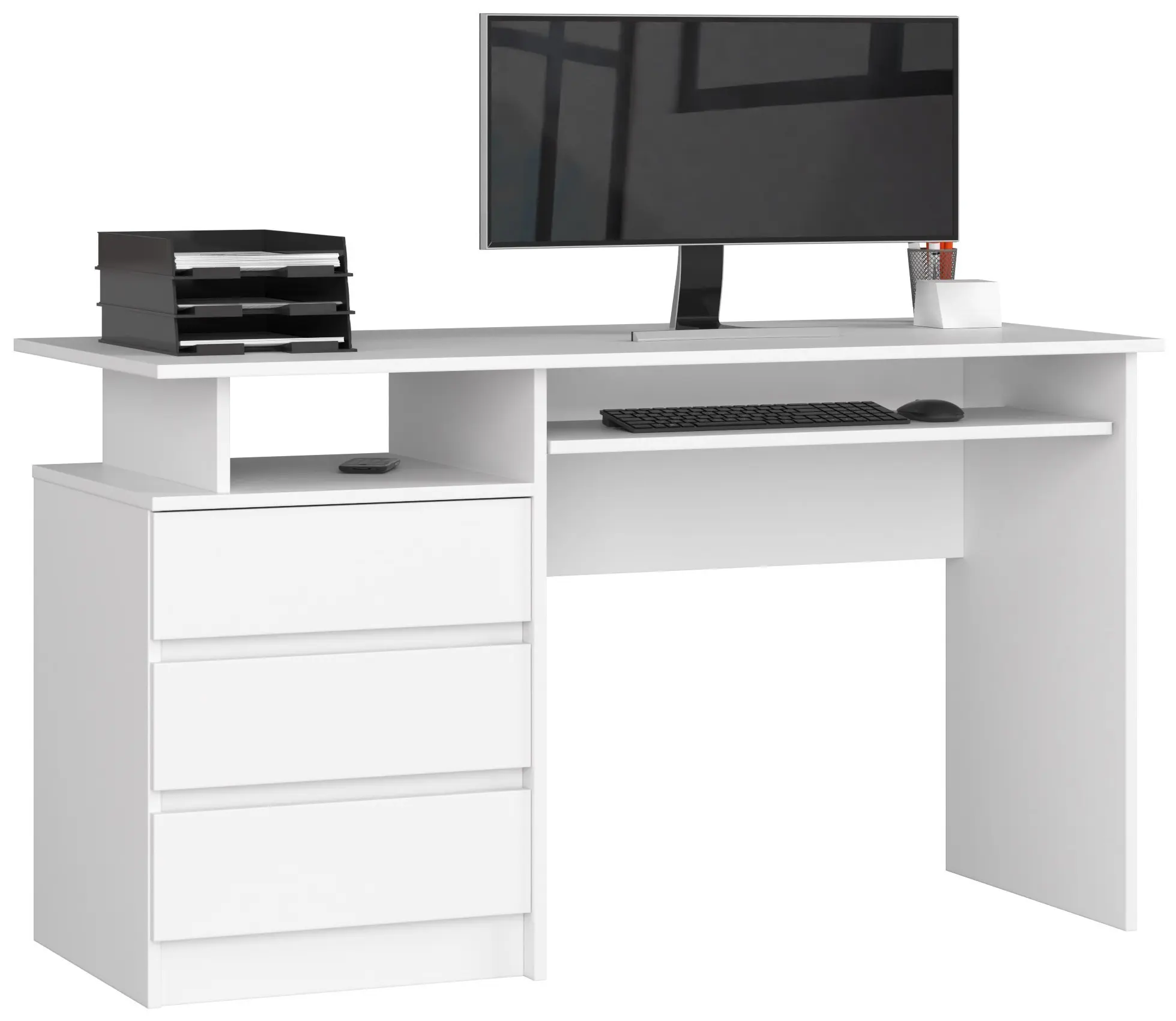 Ak furniture Volně stojící psací stůl CLP 135 cm bílý