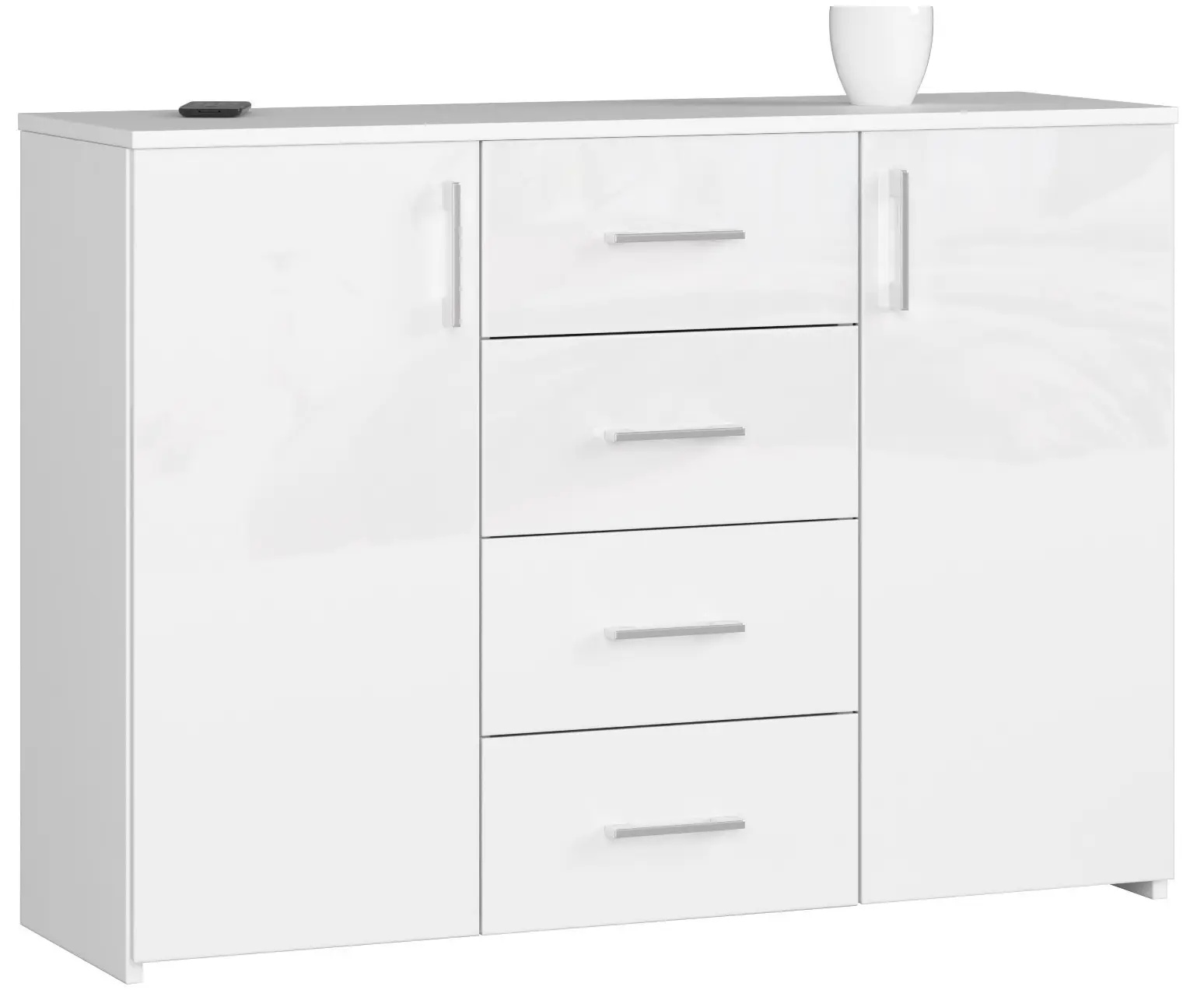 Ak furniture Komoda Torvi K 110 cm bílá lesklá