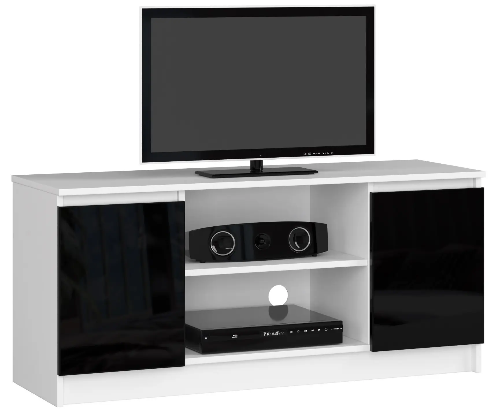 Ak furniture TV stolek Tonon 120 cm bílý/černý lesk