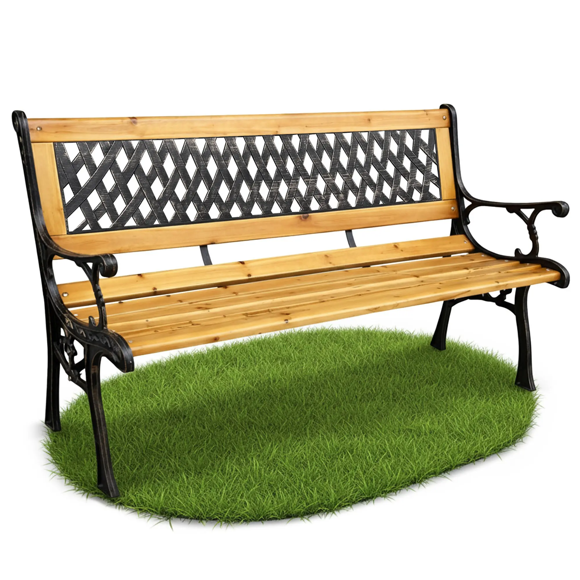 Ak furniture Zahradní lavička MIRT béžová/jedlové dřevo
