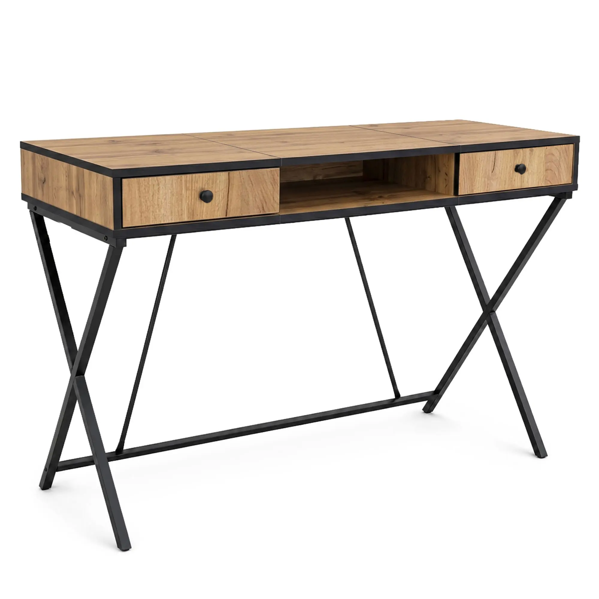 Ak furniture Psací stůl Crossline 120 cm černý/dub Craft