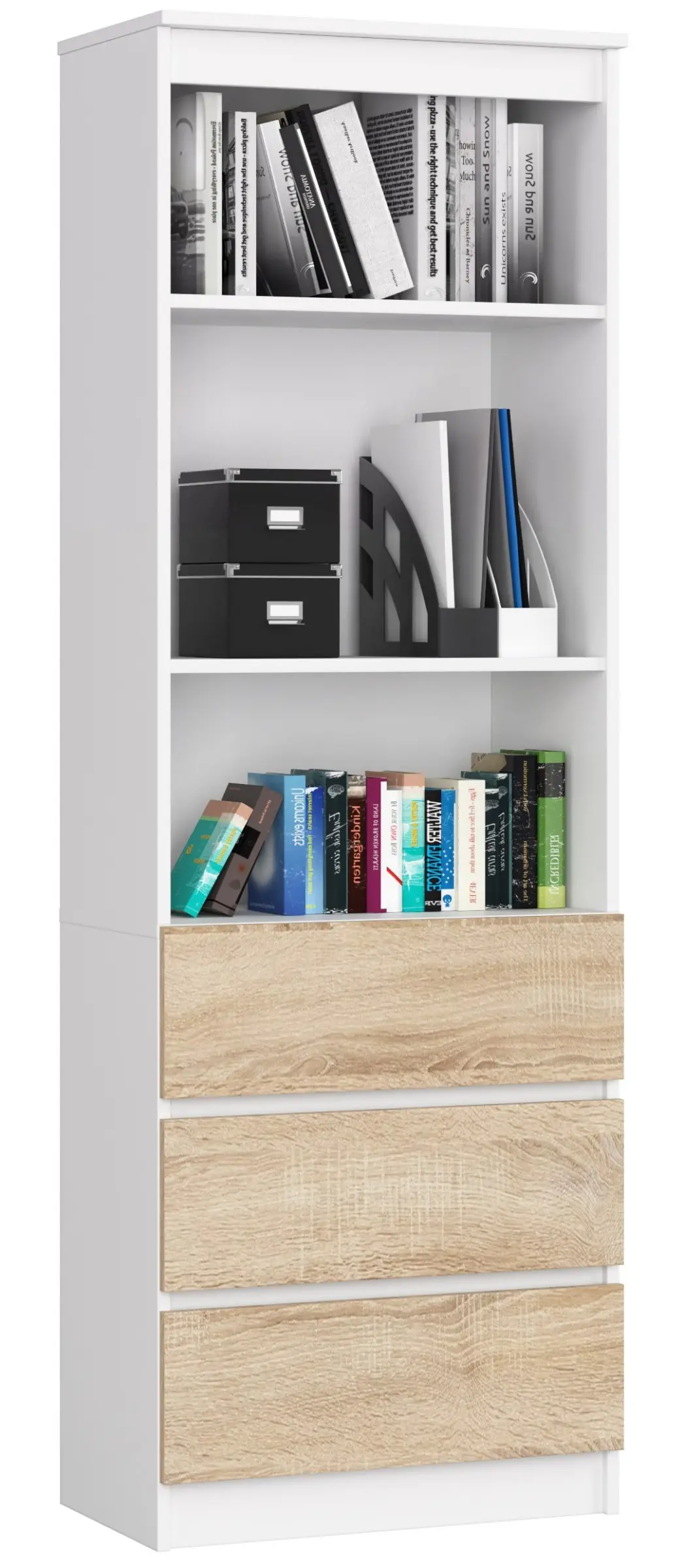 Ak furniture Knihovna Star 60 cm bílá/dub sonoma