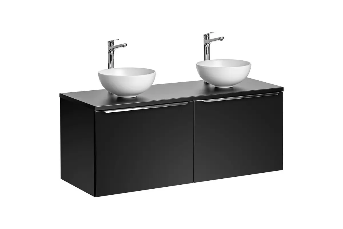 Comad Koupelnová skříňka s deskovými umyvadly set Santa Fe Black 120 černá mat