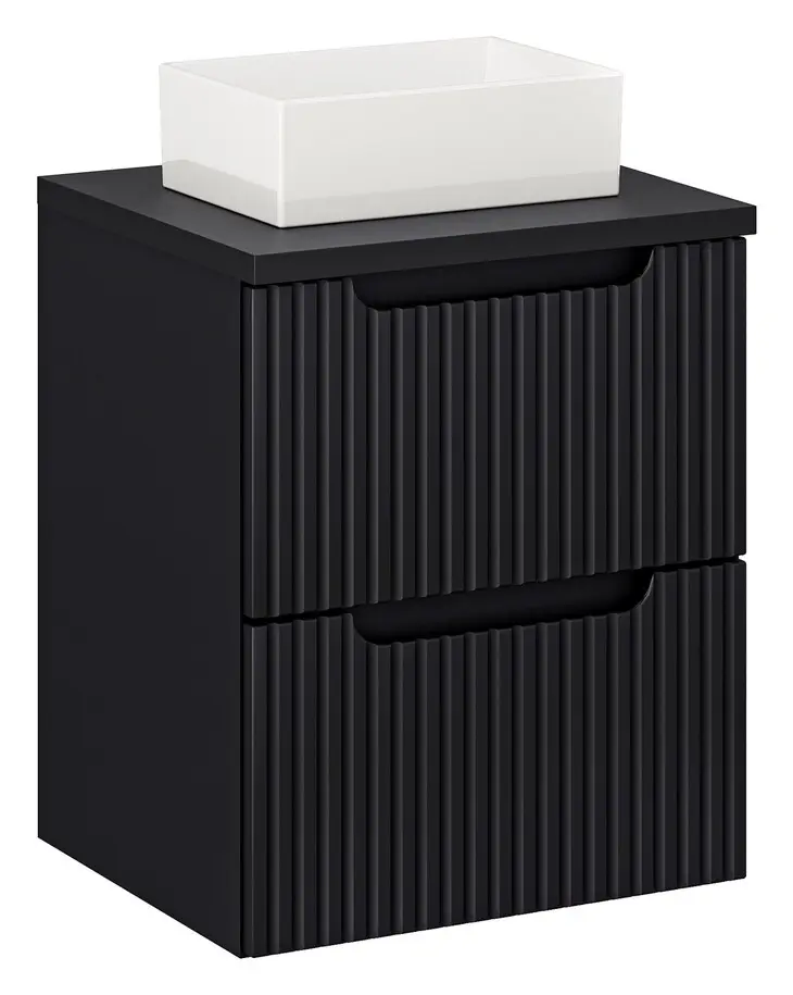 Comad Závěsná skříňka Nova Black Gaja I s deskou a umyvadlem 50 cm černá