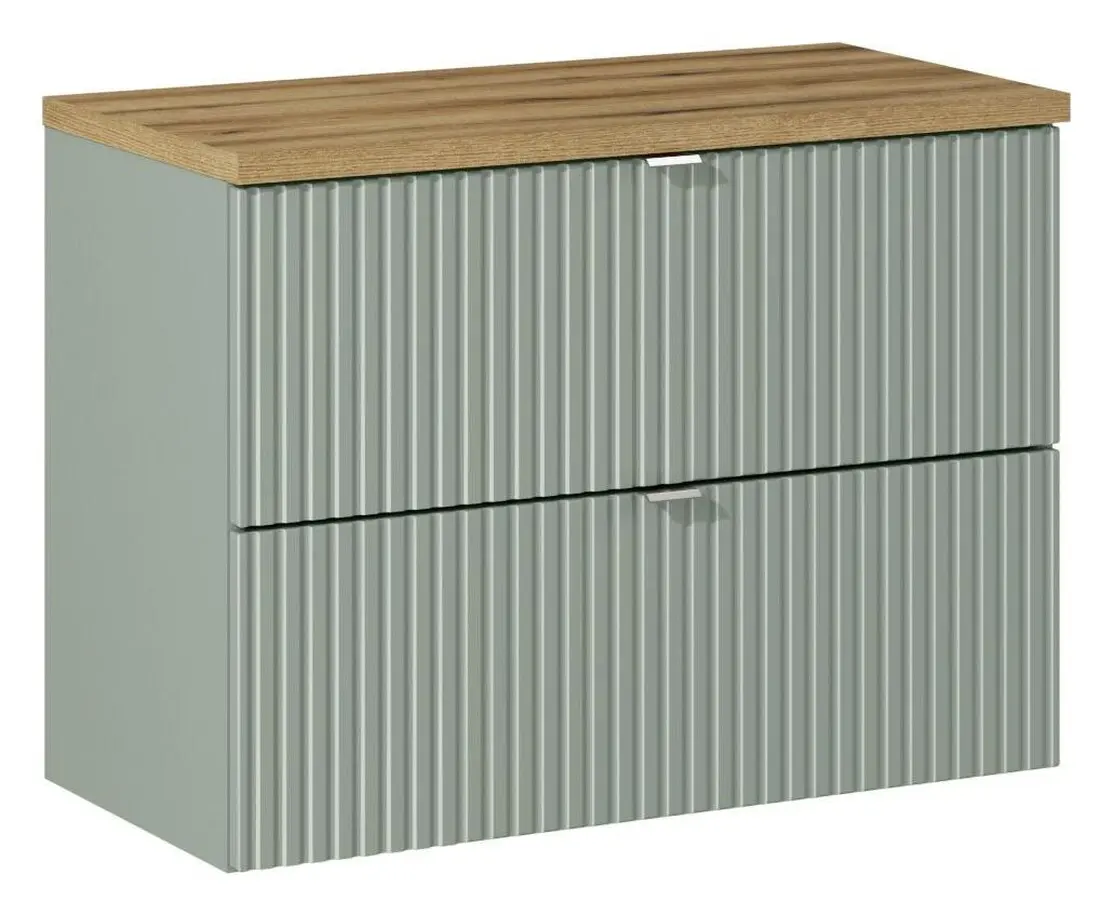 ArtCom Koupelnová skříňka s deskou LINE Reed Green D80/2 | 80 cm