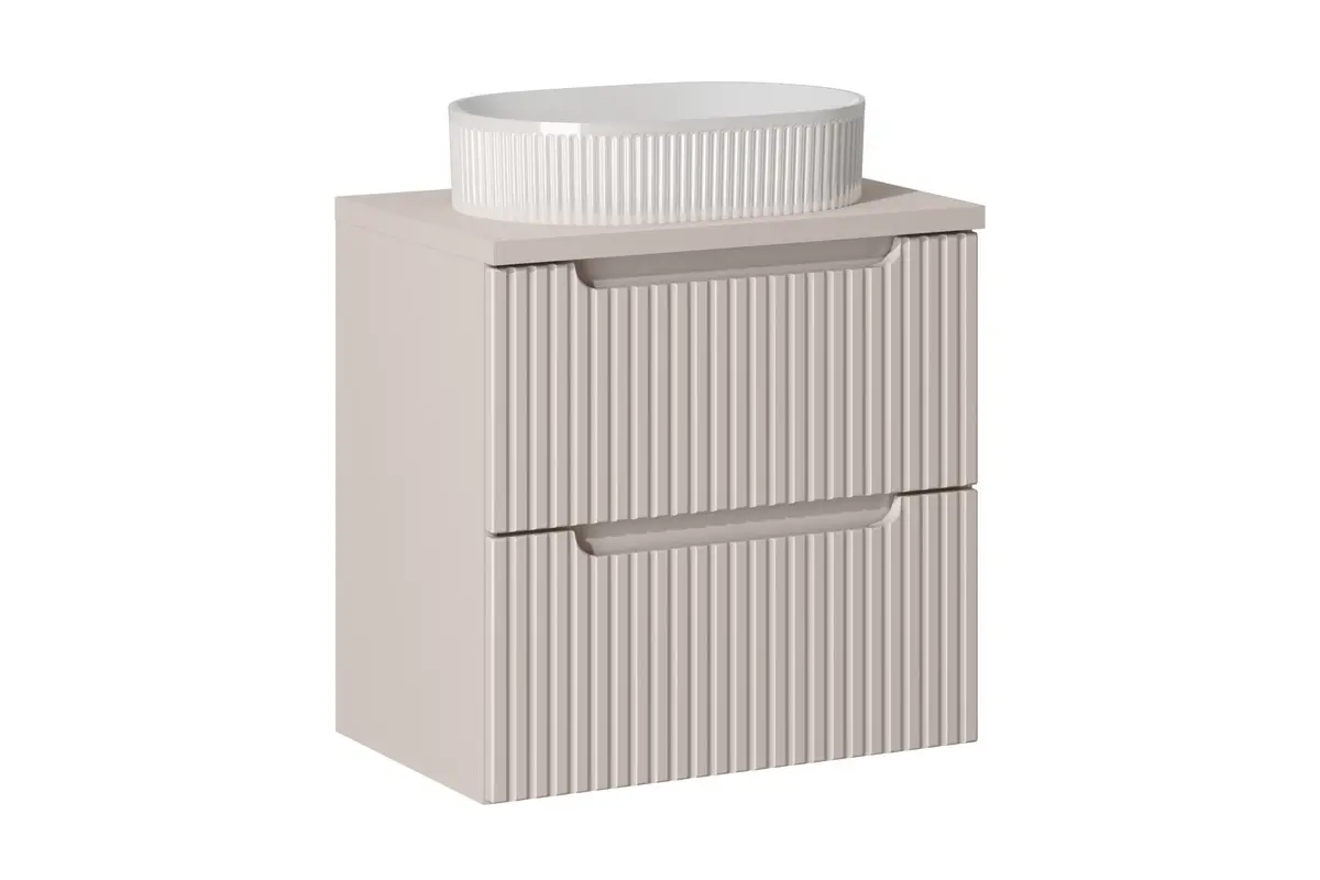 Comad Závěsná skříňka Nova Cashmere Beyond II s deskou a umyvadlem 60 cm kašmírová