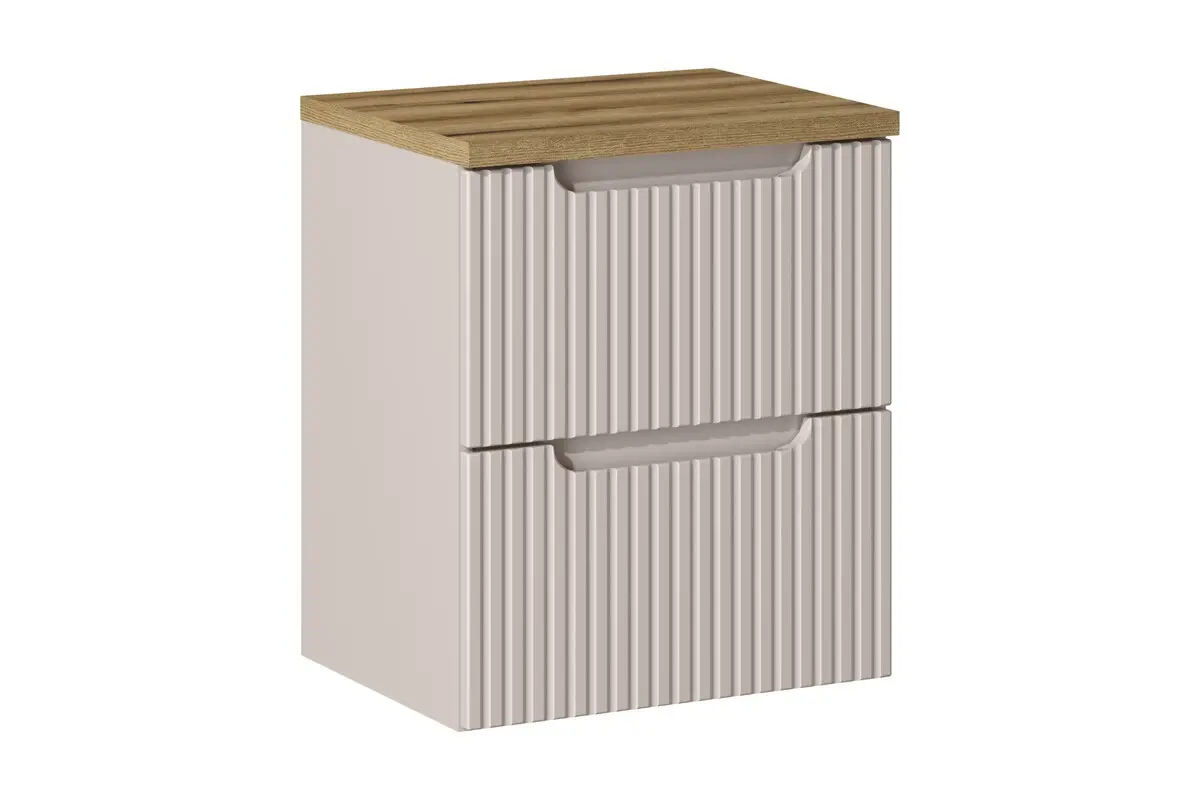 Comad Závěsná skříňka pod umyvadlo Nova Cashmere II s deskou 50 cm kašmírová/dub evoke