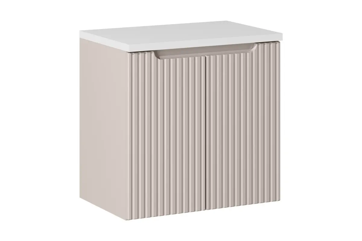 Comad Závěsná skříňka Nova Cashmere I s deskou 60 cm kašmírová/bílá