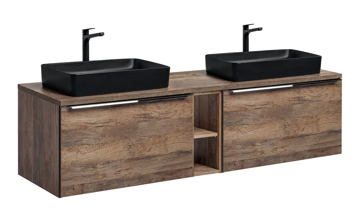 Comad Koupelnová skříňka s deskovými umyvadly set Santa Fe Oak 180 dub santa fe vintage