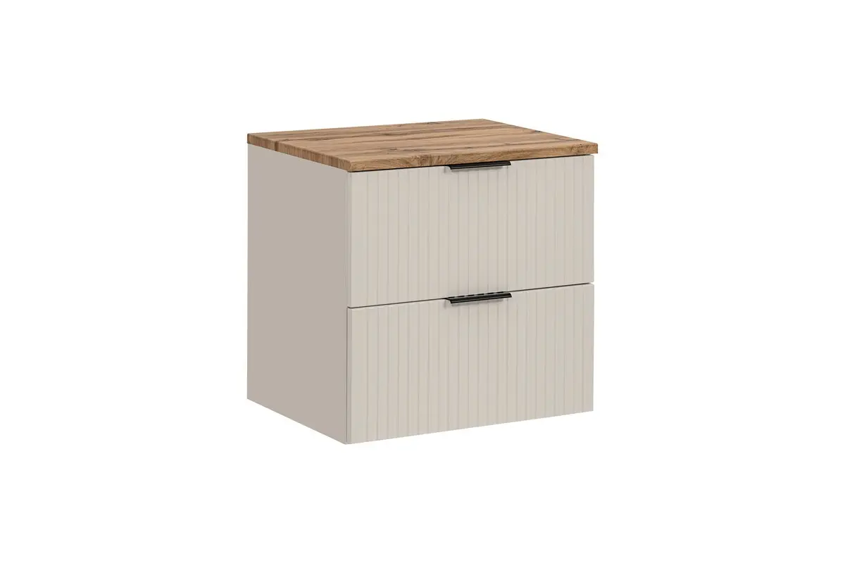 Comad Závěsná skříňka Adele Cashmere s deskou 60 cm kašmírová/dub evoke