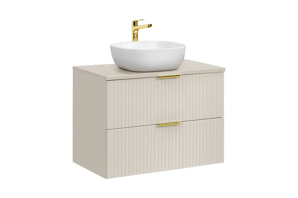 Comad Závěsná skříňka Adele Cashmere Smile s deskou a umyvadlem 80 cm kašmír