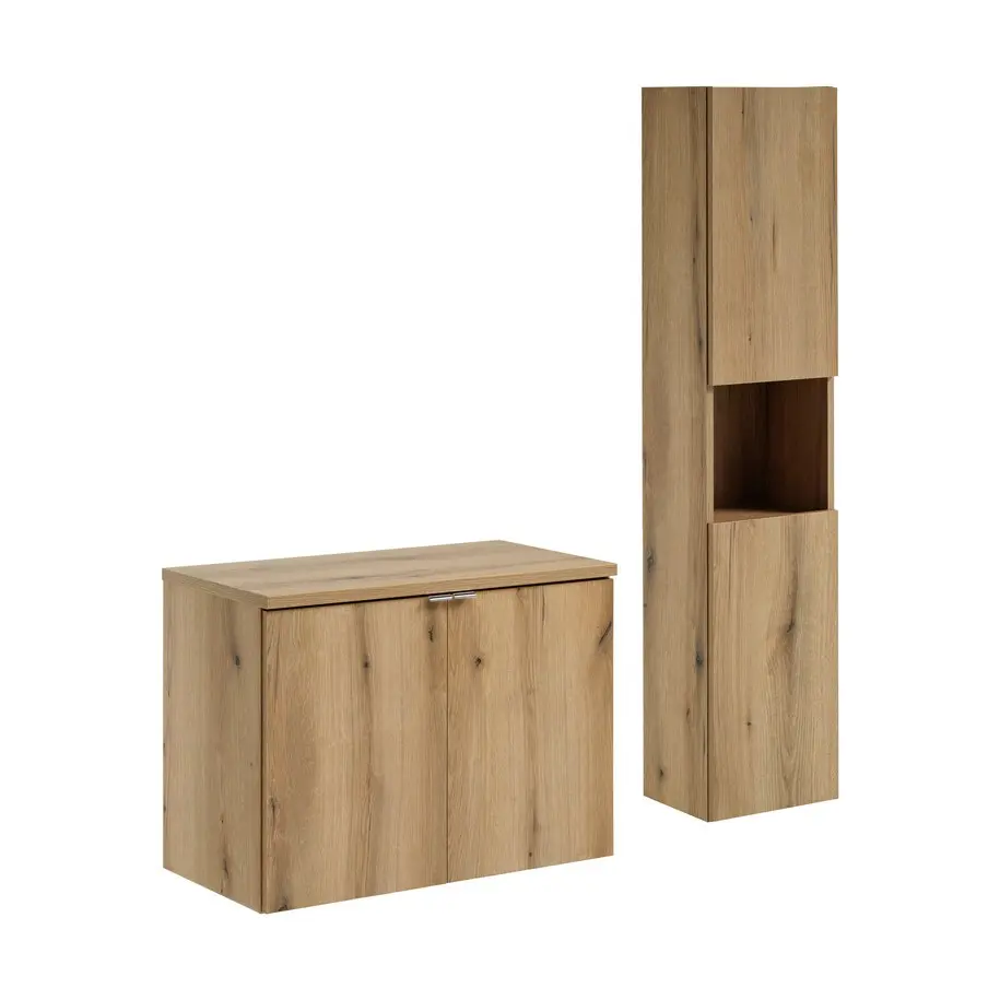 Comad Koupelnová sestava Nova Oak II s deskou a skříňkami 80 cm dub evoke