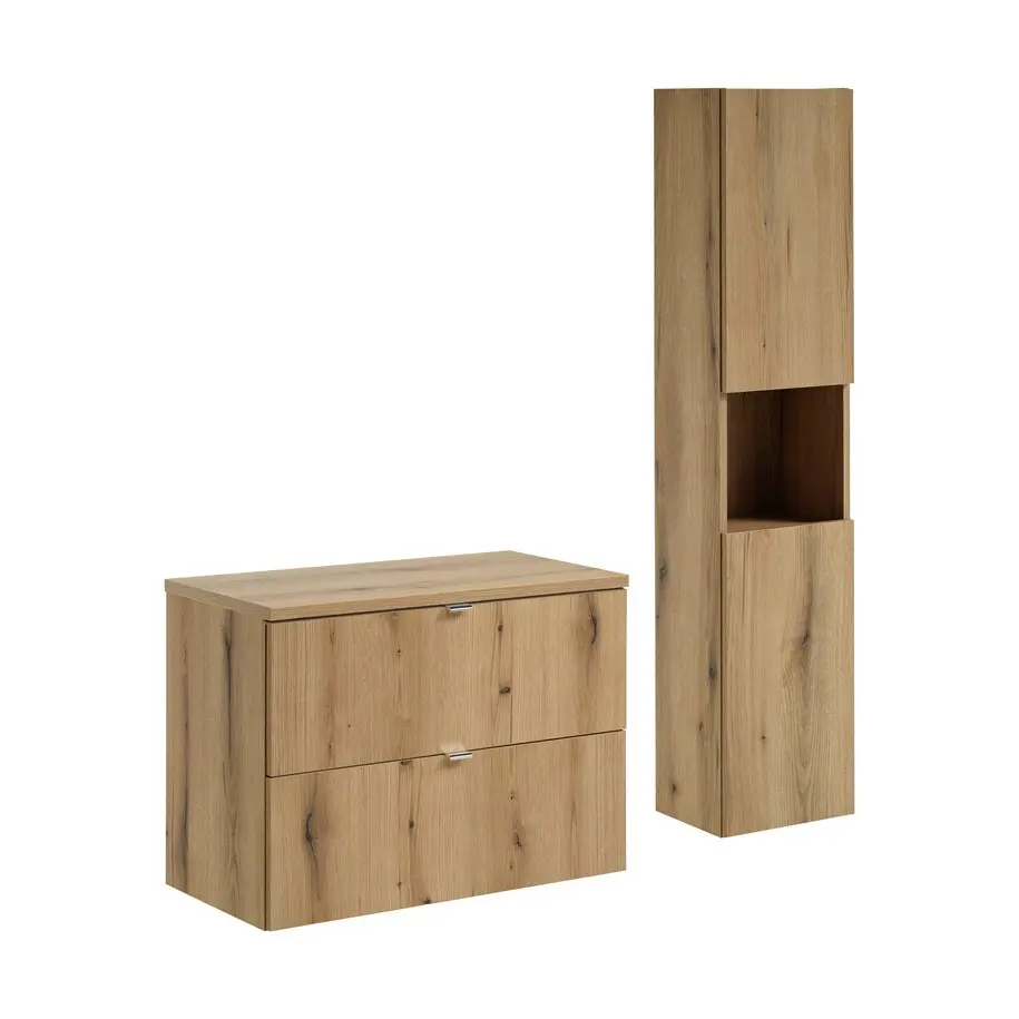 Comad Koupelnová sestava Nova Oak I s deskou a skříňkami 80 cm dub evoke