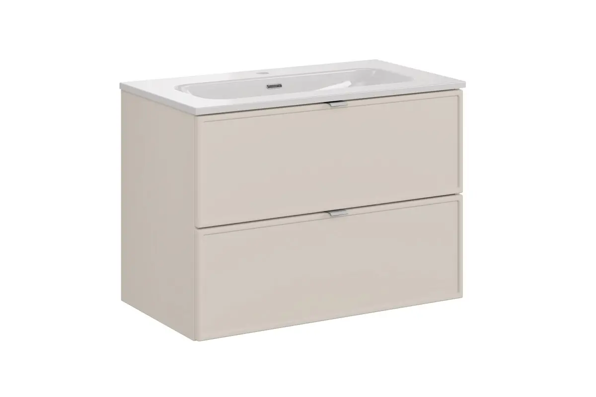Comad Závěsná skříňka Bella Cashmere se zápustným umyvadlem 80 cm kašmír