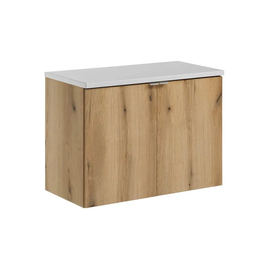 Comad Závěsná skříňka pod umyvadlo Nova Oak II s deskou 80 cm bílá/dub coast evoke