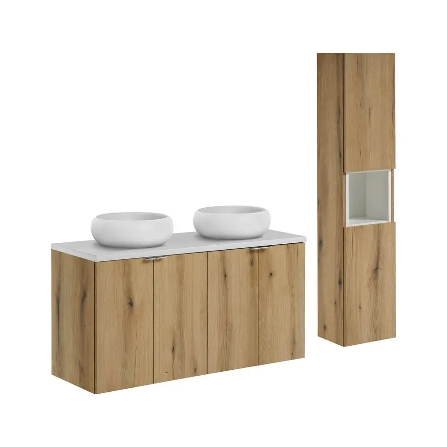Comad Set koupelnového nábytku Nova Oak 120 dub coast evoke/bílá mat