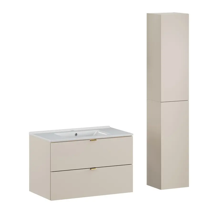 Comad Koupelnová sestava Dalia Cashmere se zápustným umyvadlem a skříňkami 80 cm kašmírová