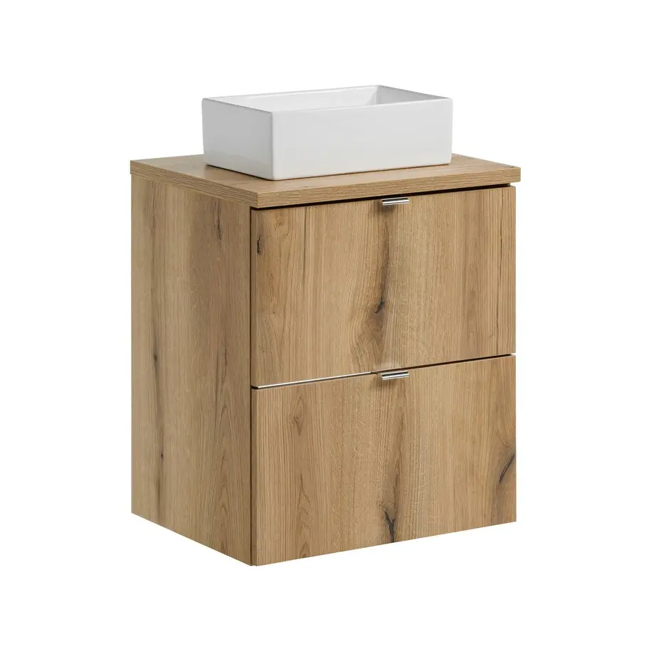 Comad Závěsná skříňka Nova Oak Gaja I s deskou a umyvadlem 50 cm dub coast evoke
