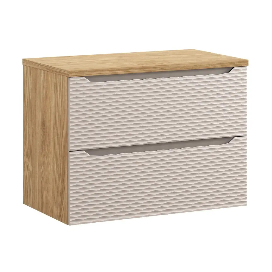 Comad Koupelnová skříňka pod deskové umyvadlo Ocean Beige 80 béžová/dub olejovaný