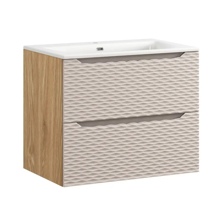 Comad Koupelnová skříňka s keramickým umyvadlem Ocean Beige 70 cm - béžová