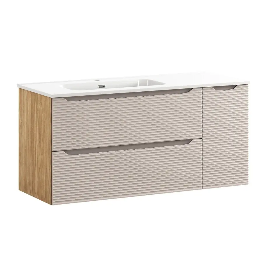 Comad Koupelnová skříňka s keramickým umyvadlem Ocean Beige 120 cm - béžová