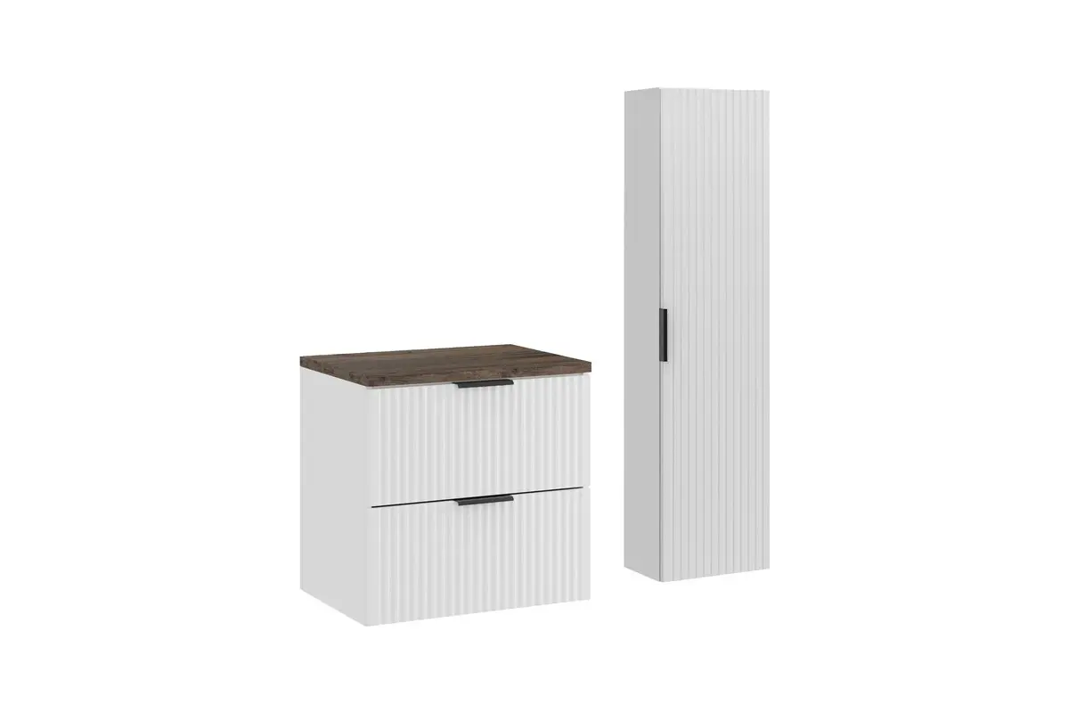 Comad Set koupelnového nábytku Adel White 60 bílá mat/dub santa fe