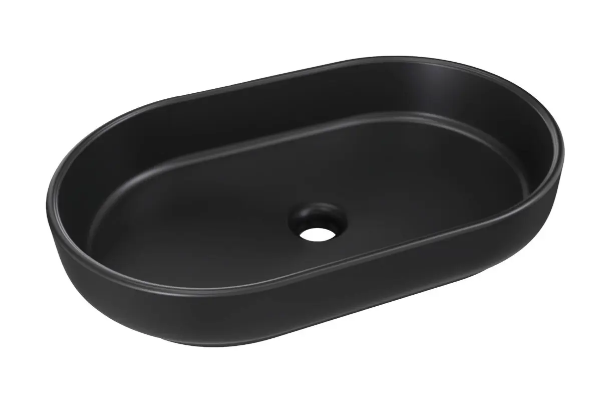 ArtCom Keramické umyvadlo RIVER 2 E-6594 | černý mat 55 x 35 cm