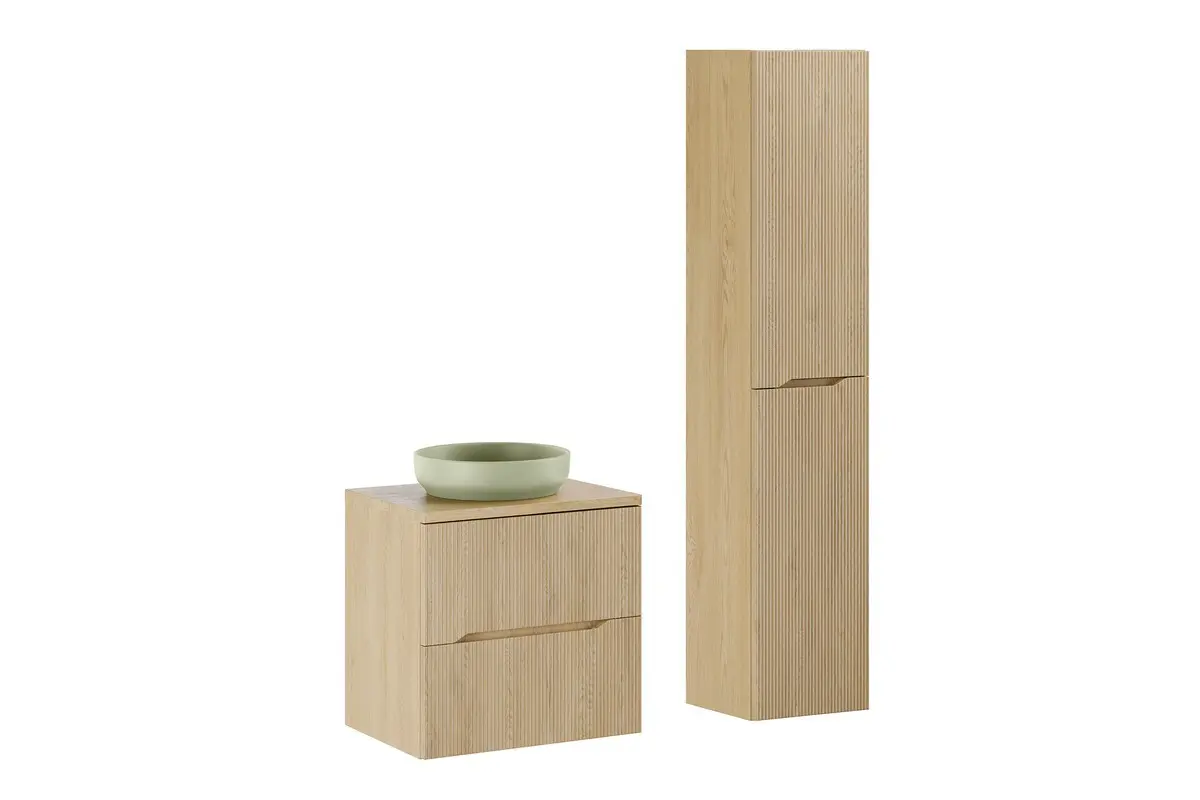 Comad Koupelnová sestava Nordic s deskou, umyvadlem a skříňkami 60 cm dub cremona